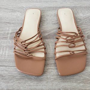 Marc Fisher Marcio strappy flat slip on slide sandals 6